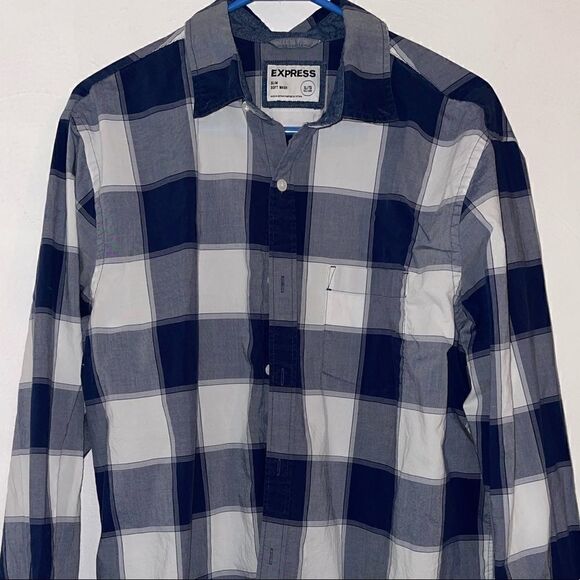 Express Slim Soft Wash Plaid Button Down Shirt - Picture 8 of 9